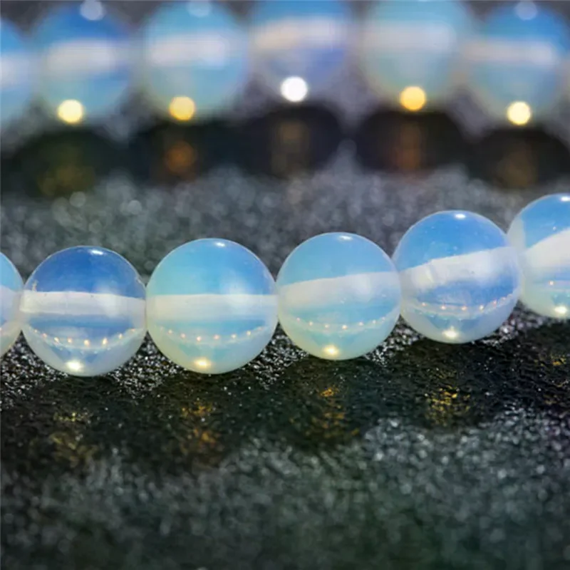 1Pcs Fashion 8mm Round Crystal Natural Stone Stretched Beaded Bracelet for Women