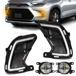 For Toyota Grand Highlander 2024 2025 LED Daytime Running Lights DRL LED Fog Lamps Front Bumper Headlights Turn Signal Daylights