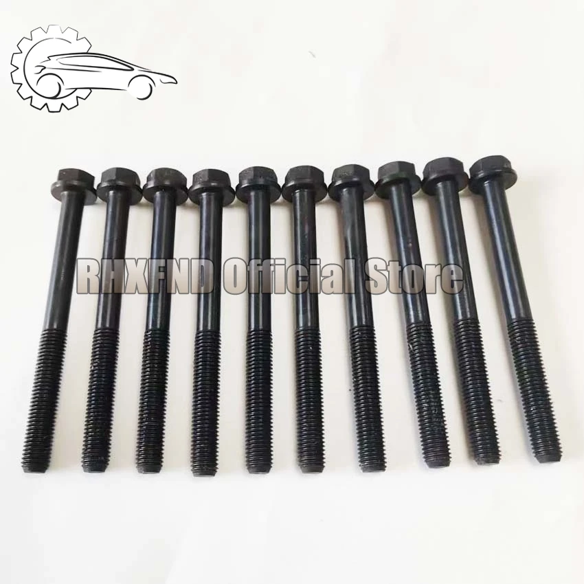 10pcs 1E 2E/2E-E/2E-L 3E / 3EE Cylinder head bolt nuts for Toyota Corolla/Starlet/Tercel 1295cc 1.3L Petrol 1990-99