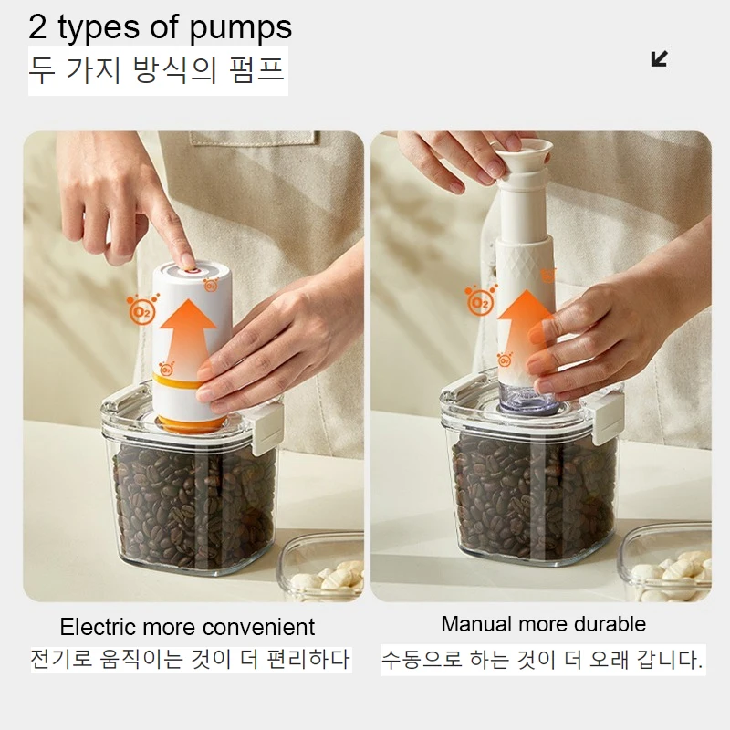 1pc Vacuum Sealed Tank Coffee Beans Vacuum Jar Kitchen Cereals Storage Box Airtight Container Moisture-Proof Sealed Canister