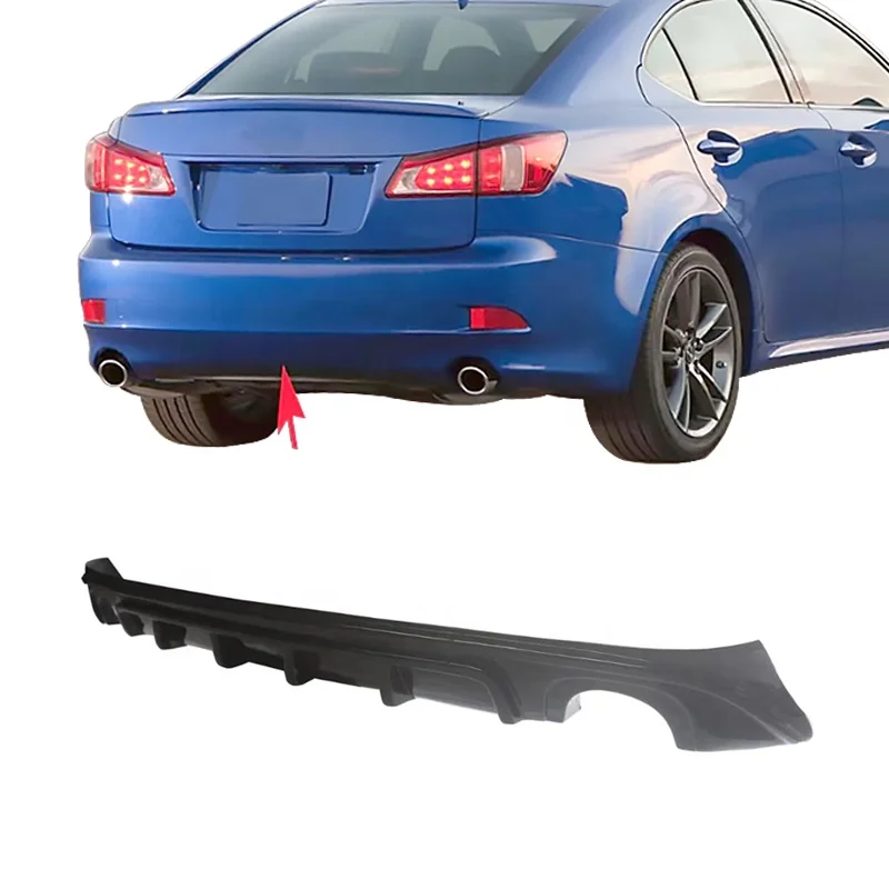 

For 2006-2012 Lexus Is250 Is300 Is350 Diffuser ABS Material Car Bumpers Rear Lip Tail Wing Car Diffuser For IS250 Matter Black