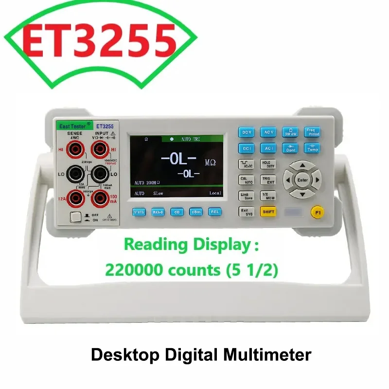 Tester ET3255 Desktop Digital Multimeter 220000 Counts DCV ACV DCI ACI Tester Five and A Half Digits Multiple Math Function