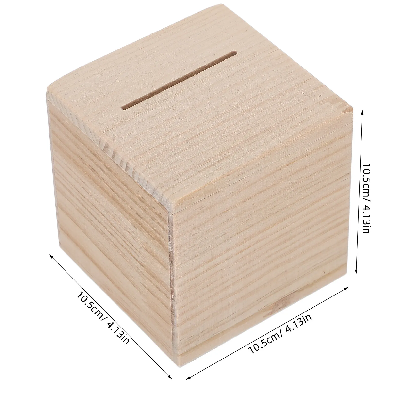 Wooden Money Box Only in No Out Coin Bank 4 Inch Unopenable Cash Savings Bank Must Break to Challenge Gift