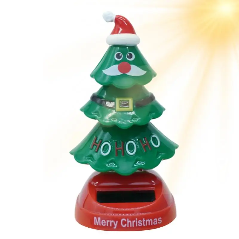 Christmas Solar Powered Dancing Toy Solar Dancing Toy Christmas Tree Novelty Car Shaking Head Dancer Doll For Desk And Dashboard