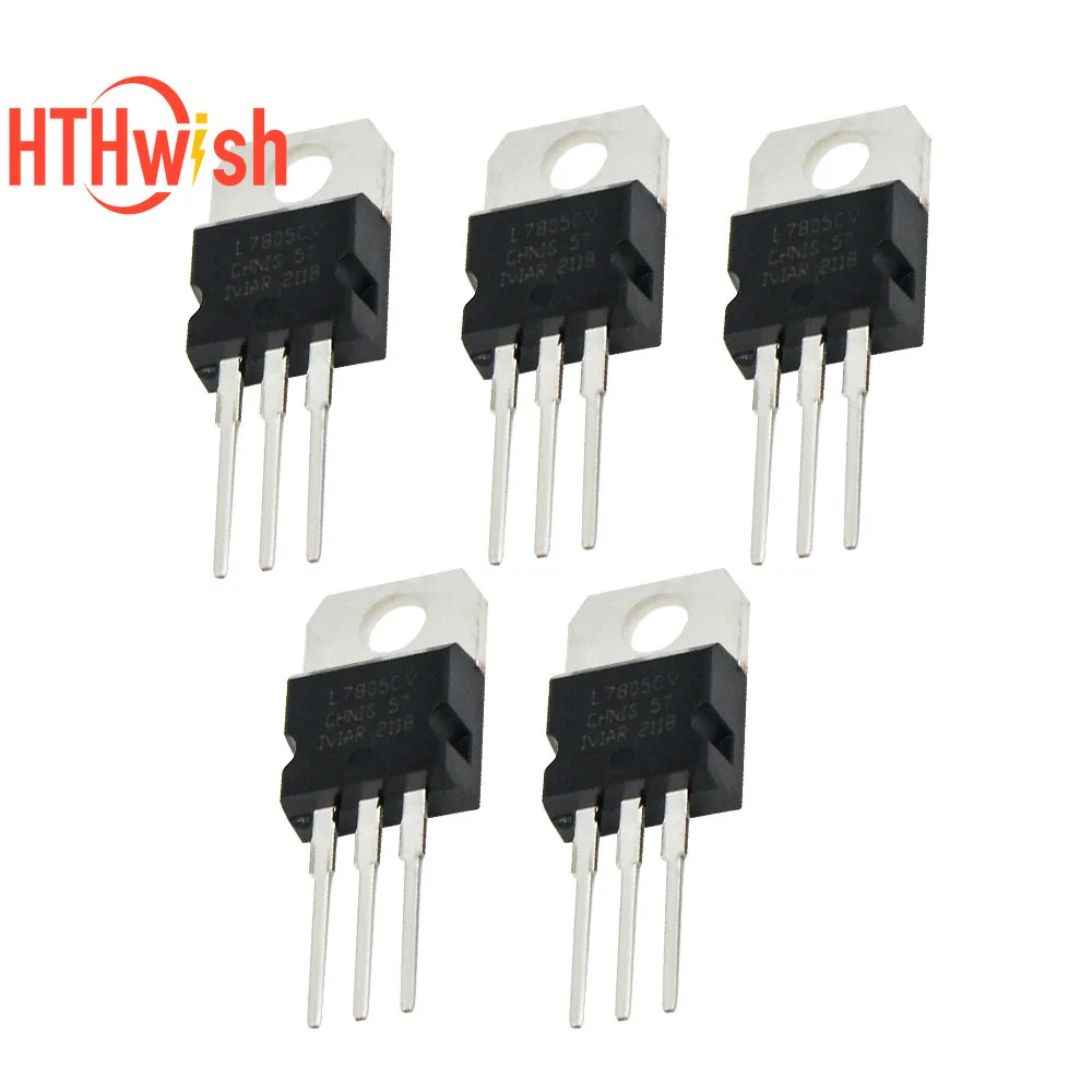 5PCS/25PCS  Voltage Regulator L7805CV 1.5A 5V TO220	Regulated IC Electronics Kits