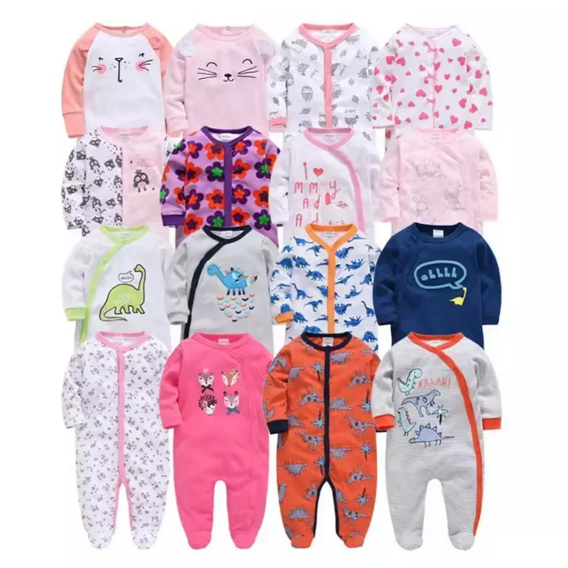 Class A Autumn Infant Clothing Cartoon Baby Climbing Clothing Romper Long Sleeve Casual Baby Onesie