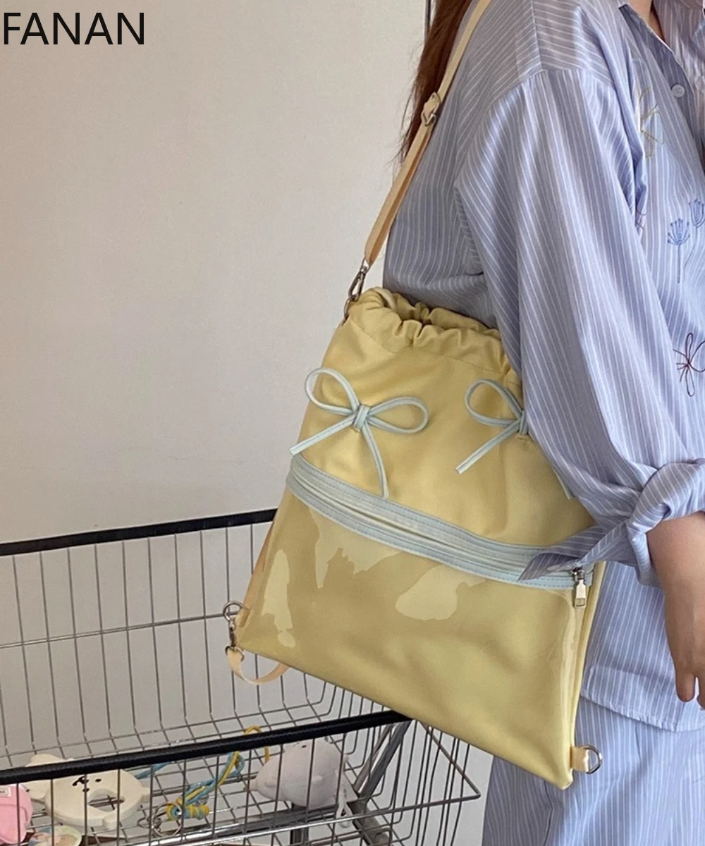 حقيبة ظهر حلوة برباط Kawaii Itabag لحقائب اليد الكبيرة والحقائب المدرسية للفتيات حقيبة كتف على شكل فيونكة JK حقيبة كروسبودي
