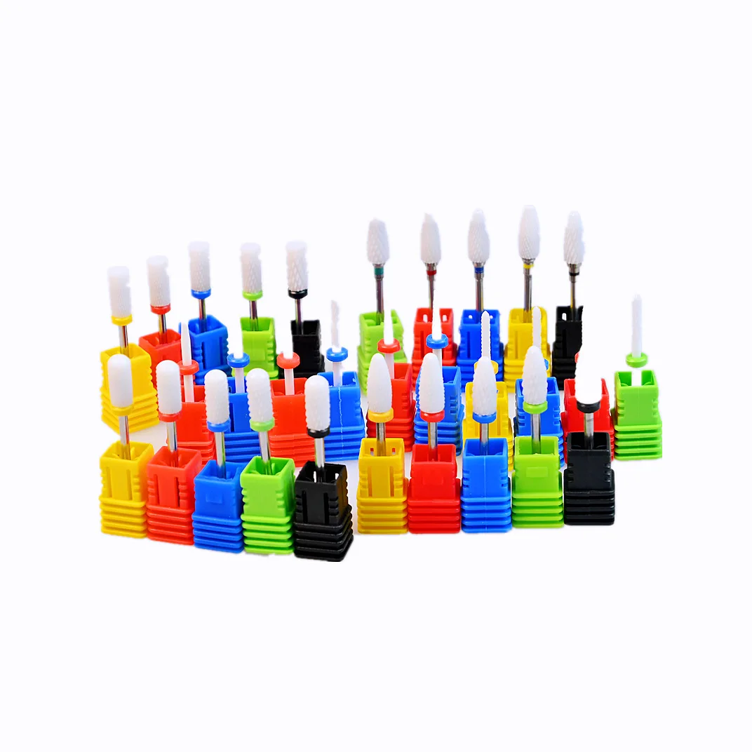 7PCS Ceramic Nail Drill Bits Set, Professional 3/32 Inch Electric Cuticle Drill Bits Nail Tech for Acrylic Gel Nails Polishing
