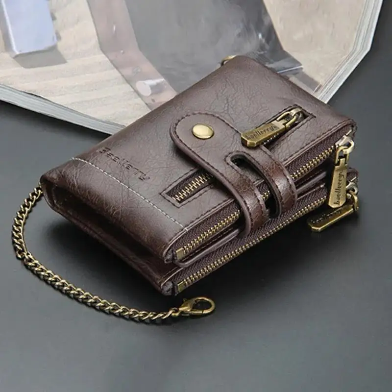 New Men Wallets PU Short Card Holder Large Capacity Luxury Brand Men's Purse Classic Retro Male Wallet Card Holder