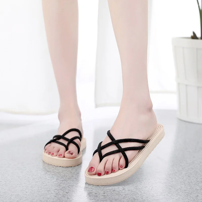 Summer Women Outdoor Beach Slippers Ladies Slippers Flower Home Flat Beach Shoes Flip Flops Slippers Slides Zapatos De Mujer