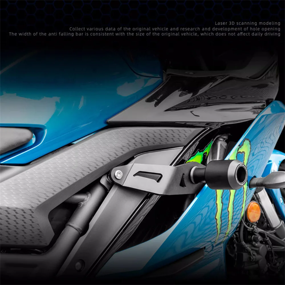 

R3 High quality Bumper modification For 2022-2025 Yamaha R3 YZF-R3 Anti fall bar spring cushioned aluminum head competitive bar