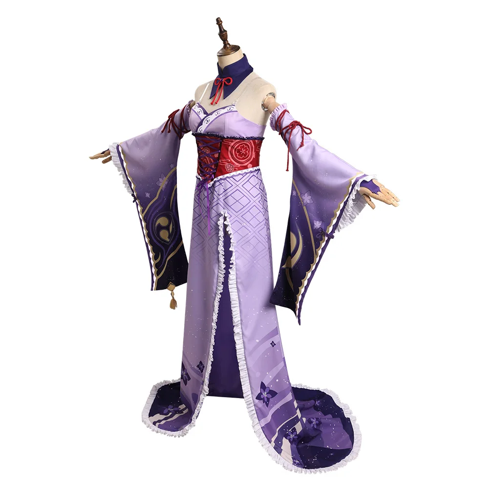 Genshin Impact Baal Raiden Shogun Cosplay Costume Lolita Dress Kimono Outfits Halloween Carnival Disguise Suit Free Return