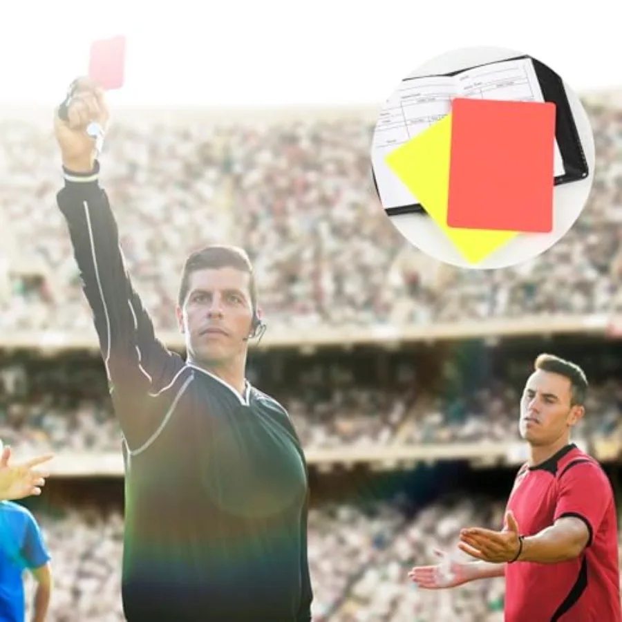 Soccer Referee Kit1 Soccer Referee Whistle with Lanyard 2 Soccer Referee Card Set Red and Yellow Cards for Soccer and Loud Cris