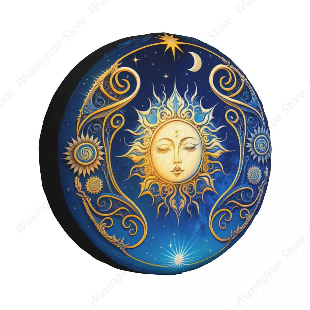 Sleeping Sun Celestial Beauty Counted Cross Stitch Tire Cover Wheel Protectors Weatherproof Universal for Jeep Trailer RV SUV