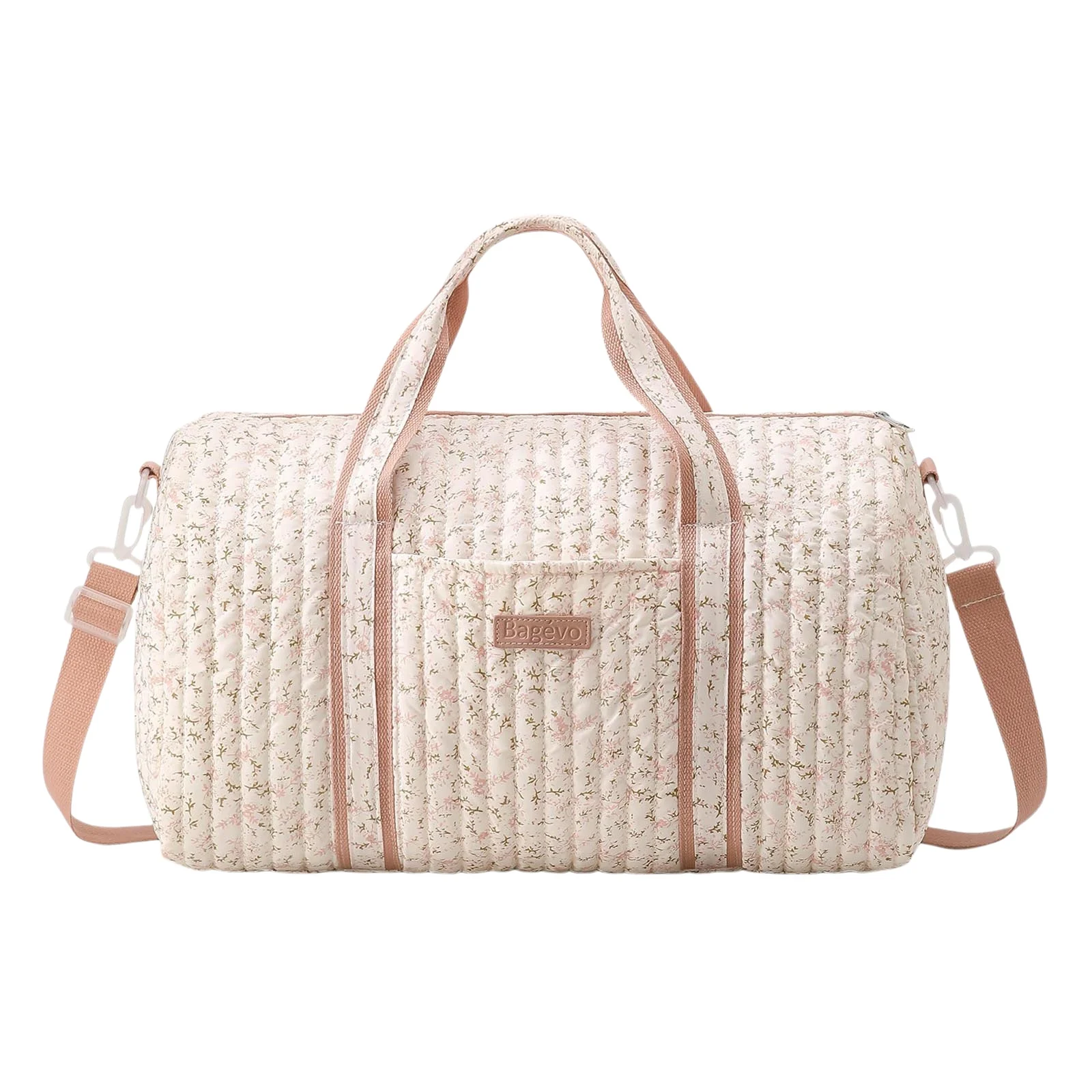 Cute Floral Printed Boston Bags Large Capacity Multifunctional Quilted Handbag Multi-Compartment Travel Shopping Sling Bags
