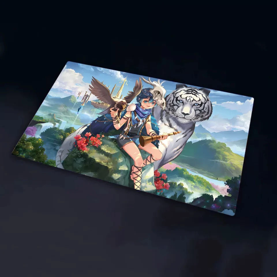 600x350mm Grand Archive Allen Yumara  Flash Surface Fabric DIY Playmat 1.5mmless Edge Single Board Game Card Pad Mouse Pad Toy
