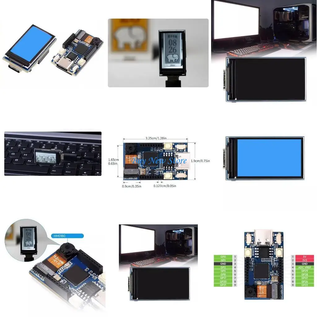 

20CE For RPi Camera RP2040 with Built in Camera HM01B0 Bevelopment Board 1.14inch LCD ST7789 Microcontroller Camera