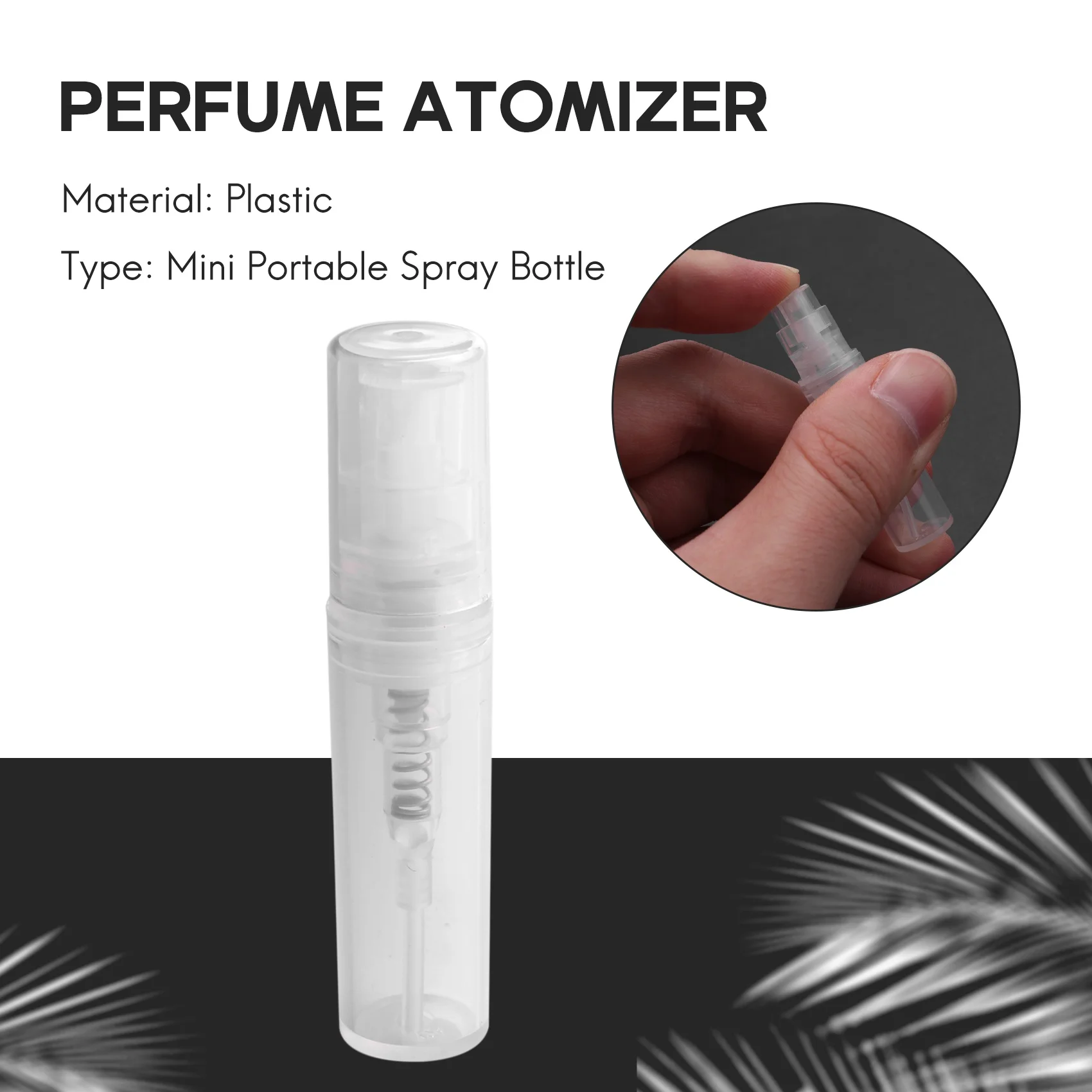 50 x 2ml Plastic Travel Spray Bottle Empty Transparent Perfume Atomizer New