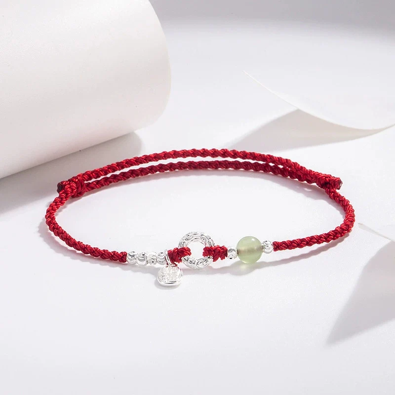 Nafu Clasp Red Rope Bracelet for Women Luxury Exquisite Weaving Hand Rope Ancient Style Jewelry New Year Gift KOFSAC