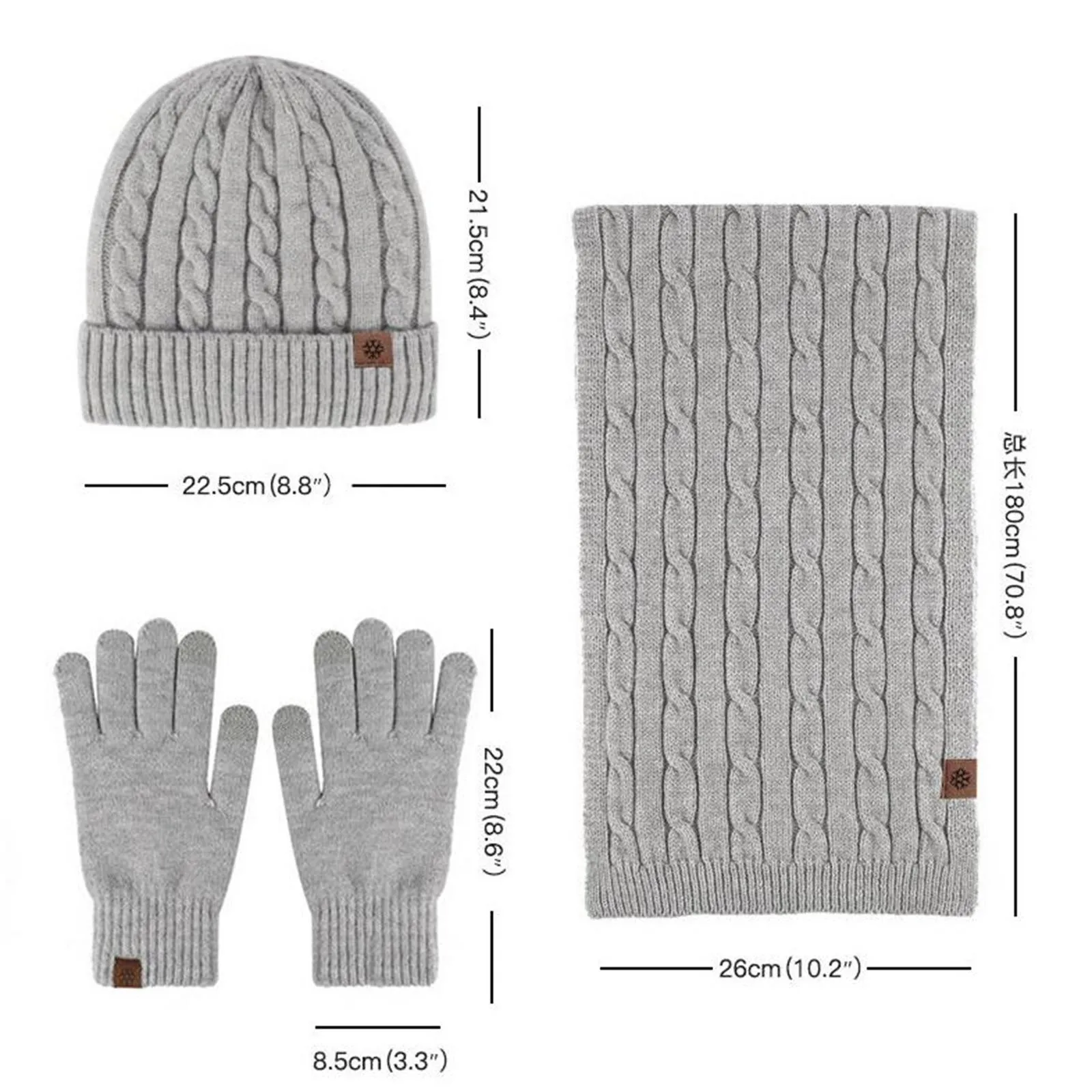 Muts Sjaal En Handschoen Set Dames Casual Effen Kasjmier Sjaal Pak Outdoor Voor Dames Heren Winter Warm Zacht Dik Gebreide Muts