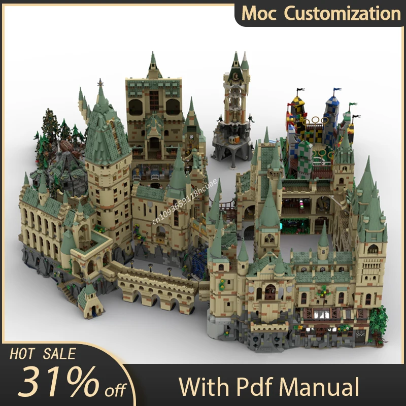 MOC Magic World Building Bricks Ultimate Modular Hogwarts Grounds and Harrys Castle Bundle Blocks Model Toys Kids Birthday Gifts