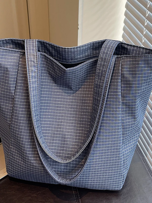 

Waterproof Large Capaci Tech Cloth Tote Bag with Zipper Single oulder Commuter Bag for Students to Carry Books