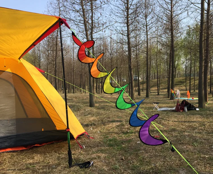 2pcs Outdoor Camping Tents Decoration Wind Ropes Anti-trip Warning Light Strips Canopy Pendants Ambient Bunting Tent Accessories