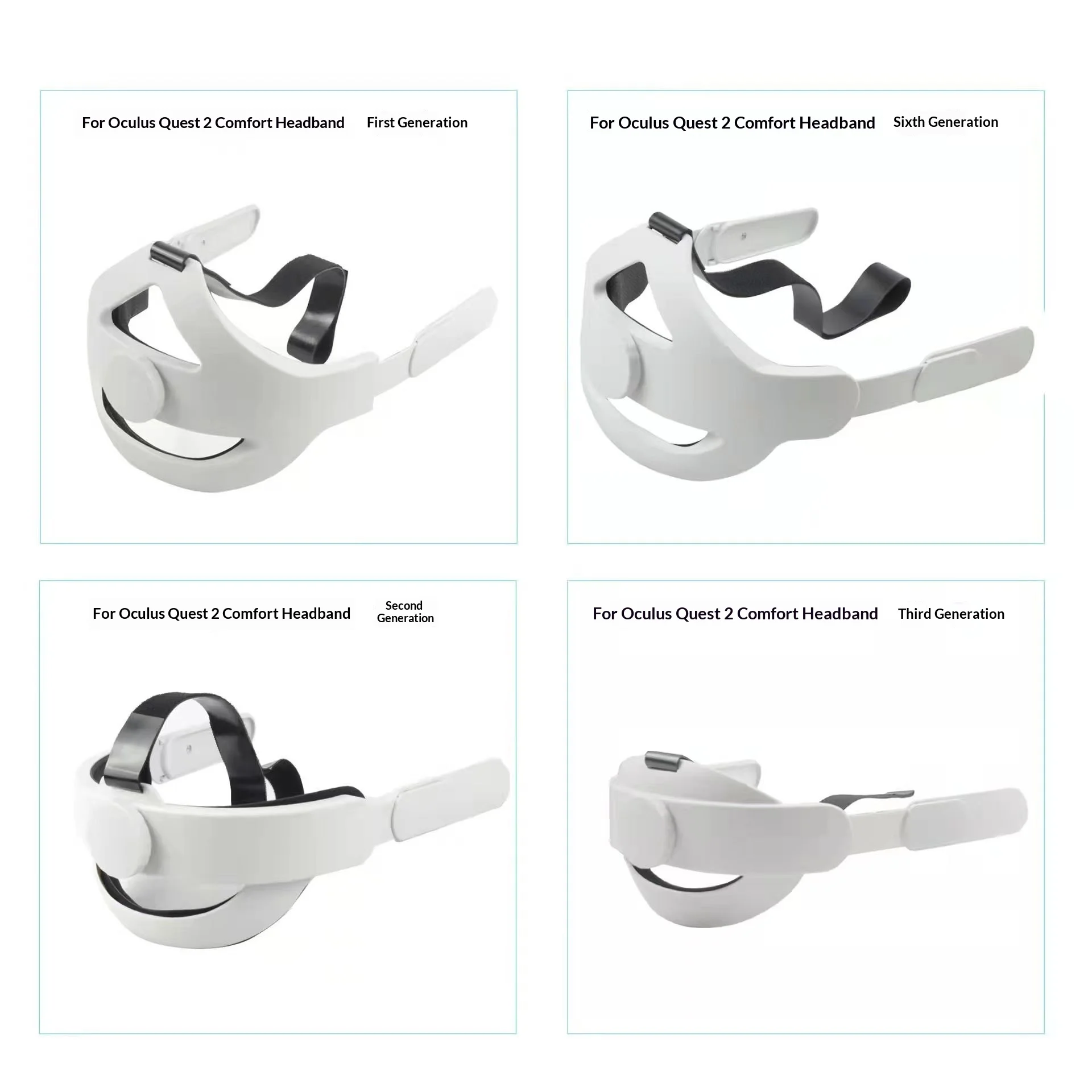 

For Oculus Quest 2 Elite Strap Upgraded Adjustable Comfort Head Strap VR Support Headband Replacement Accessory