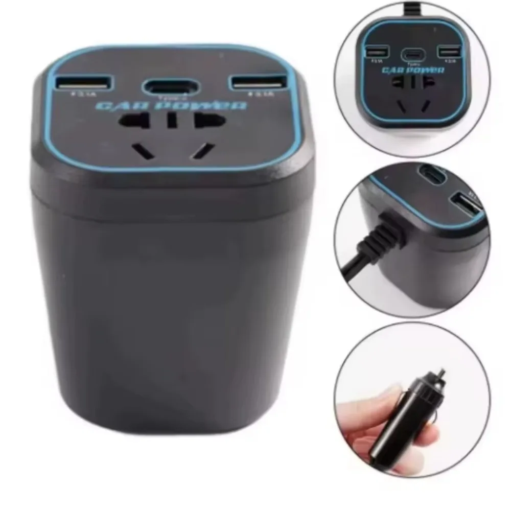 12V24V Universal To 220V Vehicle Mounted Inverter Automotive Part Socket Converter Charger Automotive Power Auto Multifunct