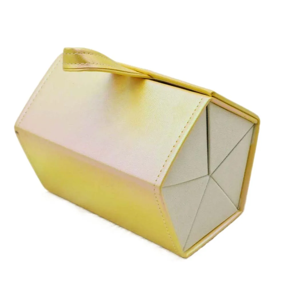 

Portable Folding Glasses Organizer Magnetic Button Large Capacity Five Lattice Glasses Storage Box PU Dustproof