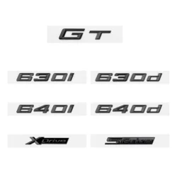 Glossy Black GT 630i 630d 640i 640d XDrive SDrive ABS Numbers Letters Emblem for BMW GT Series E63 E64 F06 F12 F13 G32