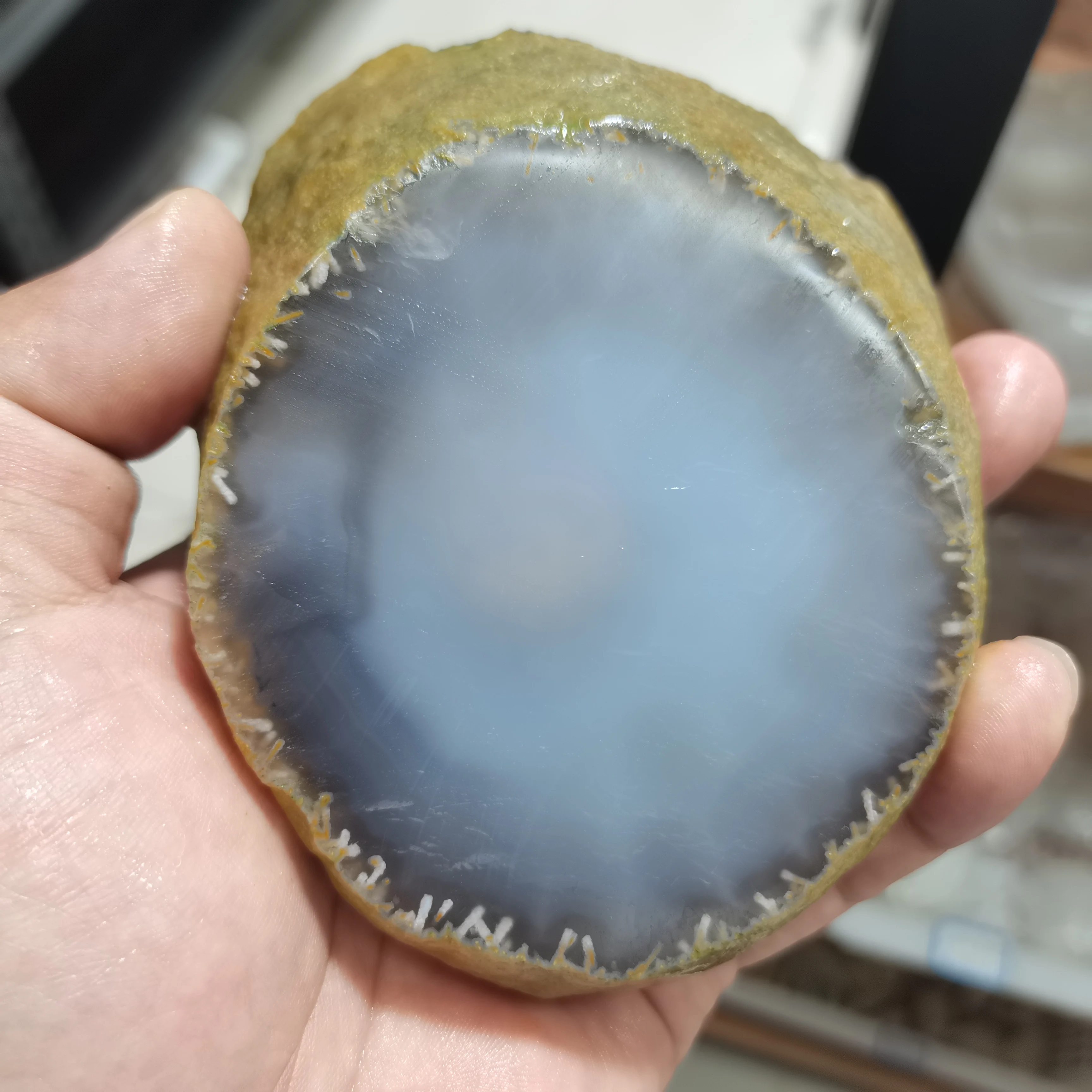 500g 100% Natural Enhydros agate from Madagascar polishing stone big bubble water power stone home decor healing 1pcs