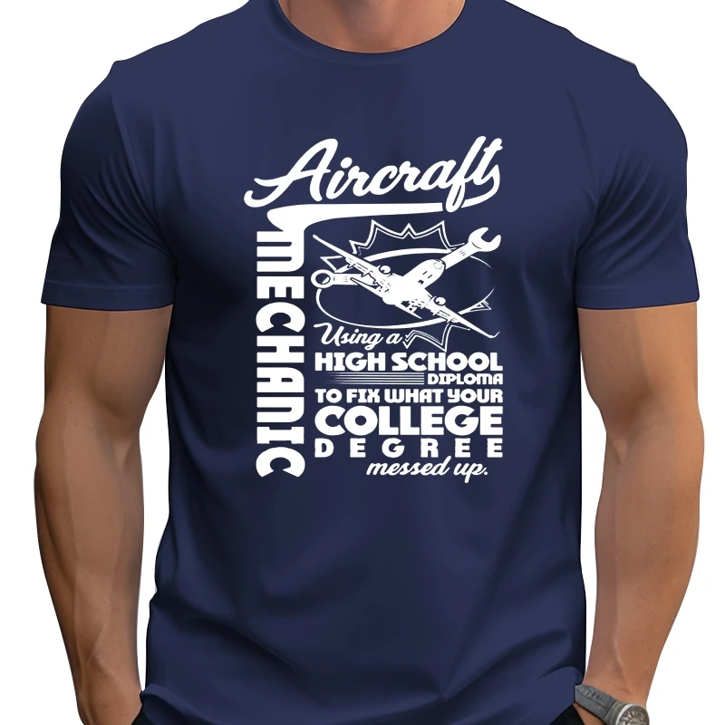 

Aircraft Mechanic Using High School Men's V-Neck Tee I Love Mechanic T Shirt-Men V-Neck (XXL Navy)