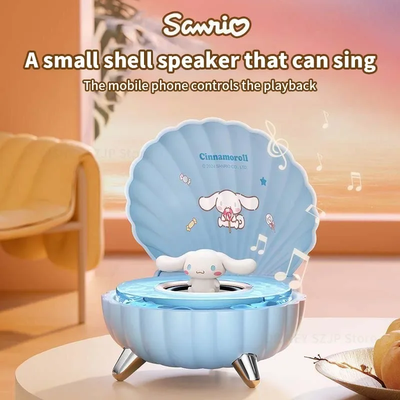 Sanrio K39 Kuromi Bluetooth Speakers Kawaii Cinnamoroll Shell Series Wireless Portable Night Light Speakers Anime Girl Gifts