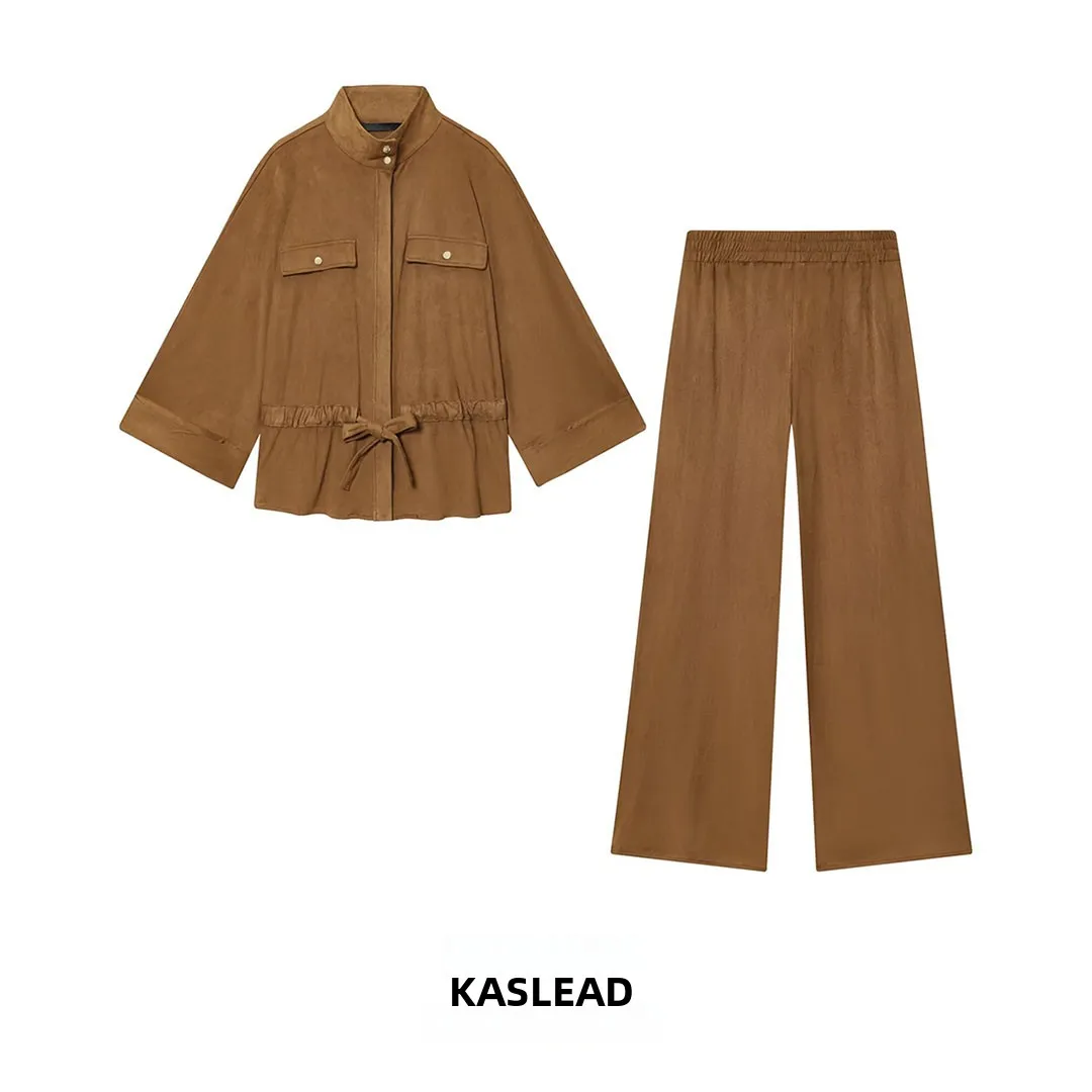 

KASLEAD новые женские модные повседневные брюки из искусственной кожи irt, длинный све, осенняя одежда для взрослых, европейский Sle