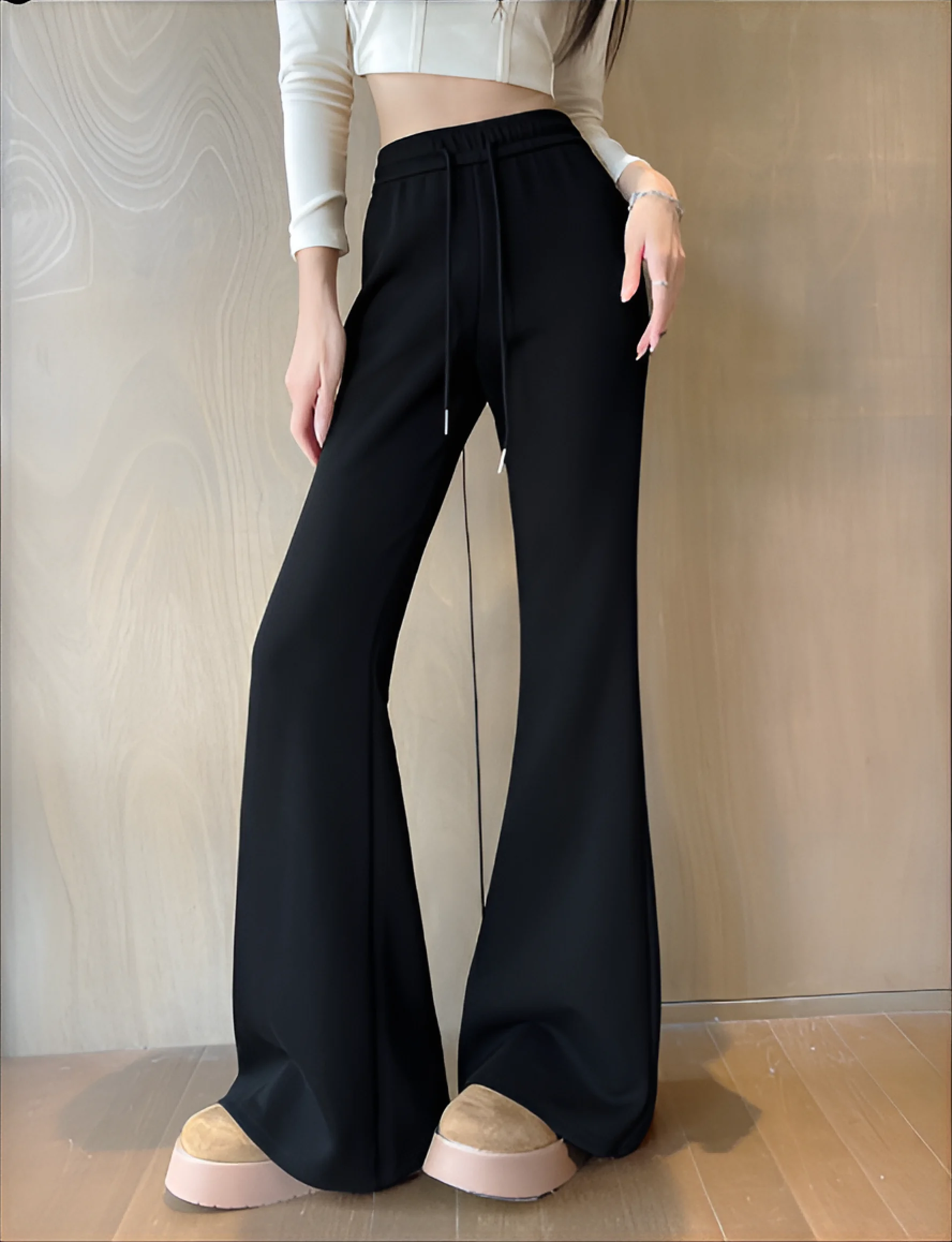 Bootcut السراويل النساء Sweatpants Y2K التفكيك تدمير هدم تفكيك انهيار انهيار انهيار الخراب