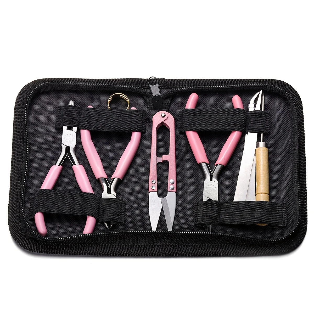 

1 Pack Jewelry Making Supplies Kits with Jewelry Pliers Jump Ring Opener Awl Thread Scissors Helping Hands for Jewelry Repair