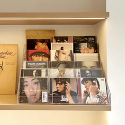 Clear Vinyl Record CD Display Rack Acrylic Ladder Display Rack Optical Disc tape Disc Collection Display Rack Album Storage Box