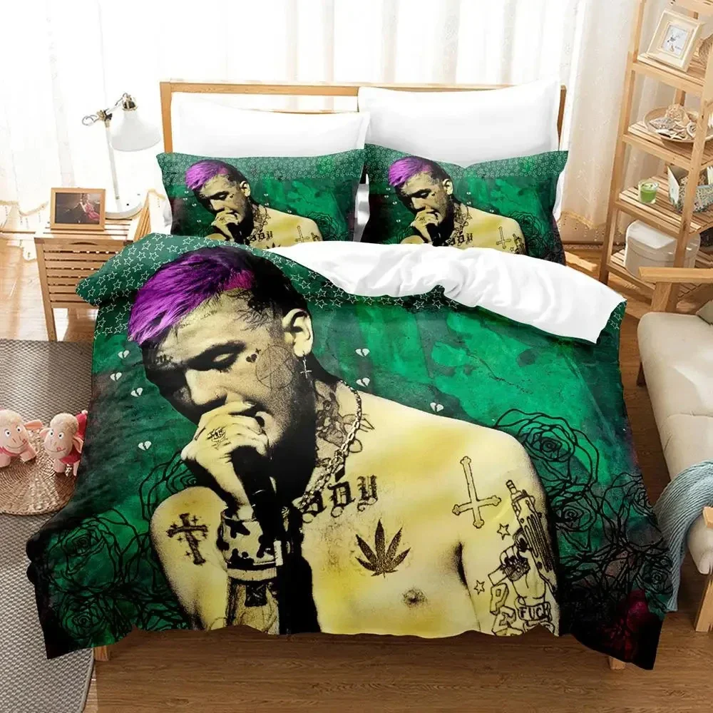 

3D Print Rapper Lil Peep Bedding Set Duvet Cover Bed Set Quilt Cover Pillowcase Comforter king Queen Size Boys Adult Bedding Set