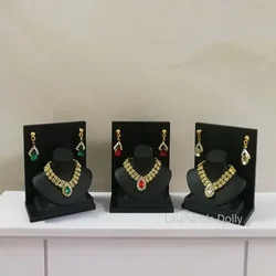 1:6 Doll Mini Jewelry Earring Necklace Set (including Display Rack) Model for Doll Decorative Toys, Doll Gift Accessories