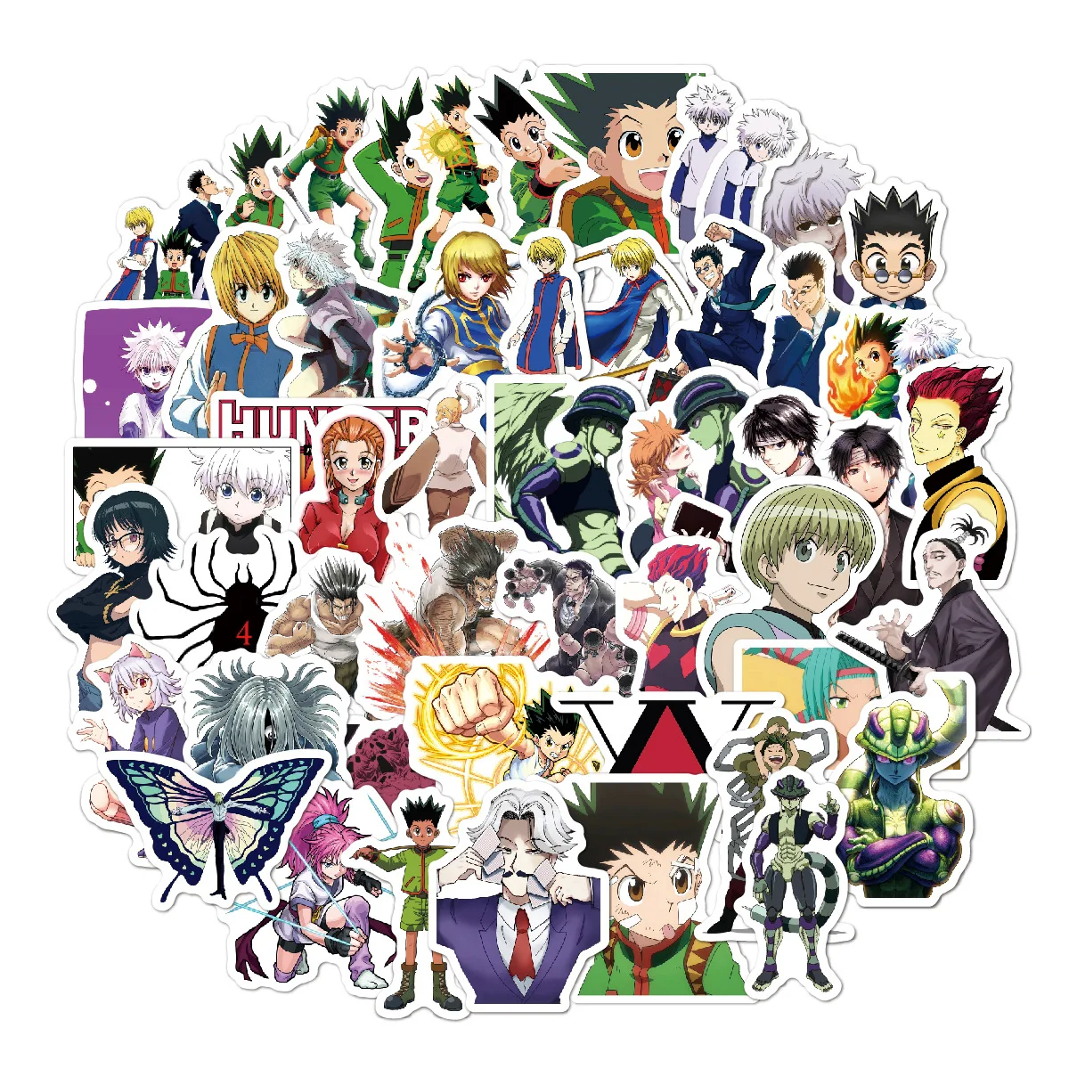 50pcs Naruto Anime Stickers Attack on Titan Hunter X Hunter Sticker bagagli Skateboard Laptop Anime figure Stikers Kid Toys