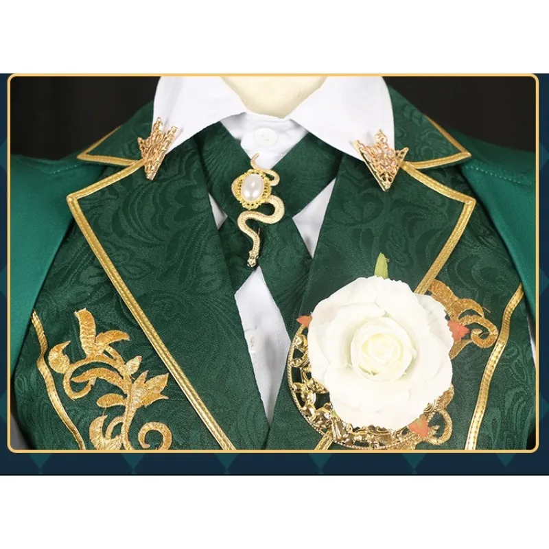 لعبة الهوية الخامس الفن تاجر "الليل" تأثيري حلي معطف أخضر سترة السراويل اكسسوارات مجموعة كاملة للرجال النساء هالوين لعب الأدوار