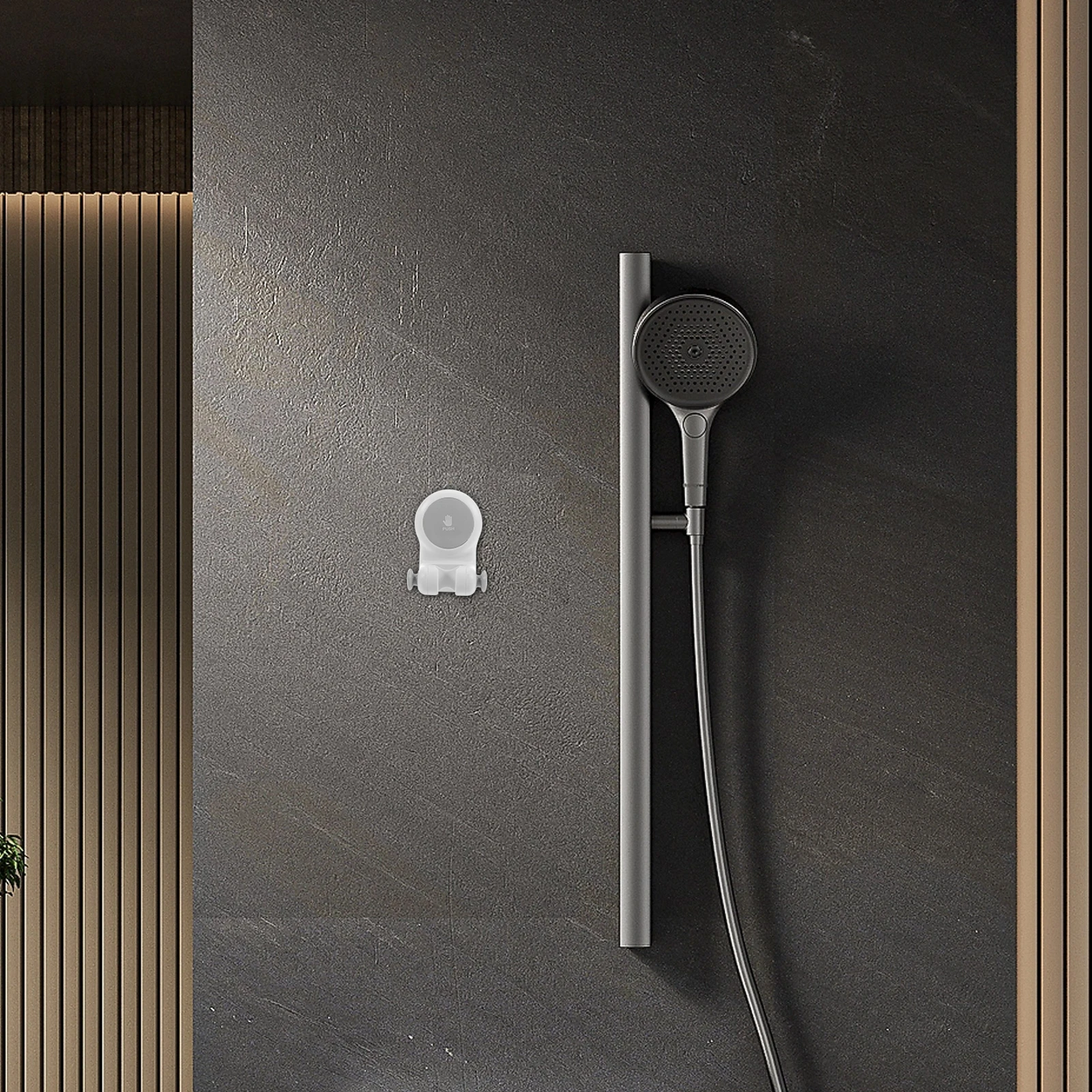 

Bathroom Bracket Rv Shower Faucet Mount Plate Hose Grey Plastic Hand Held Head Holder