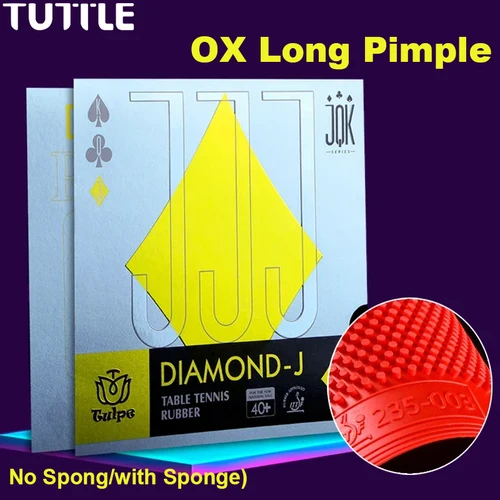 TULPE DIAMOND-J Pips largos OX tenis de mesa goma espinillas largas goma de pingpong con esponja sin esponja arco aprobado por ITTF ataque rápido
