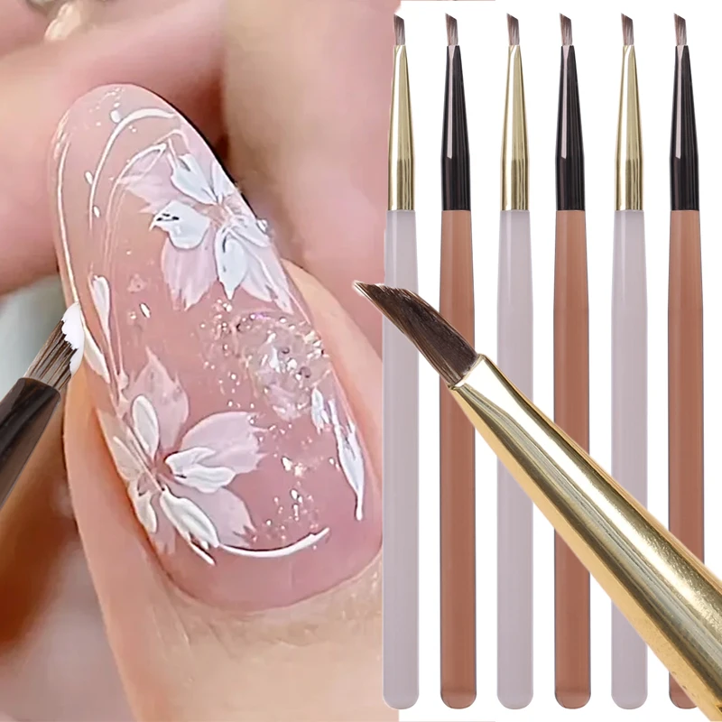 Triangular Painting Nails Brushes 3D French Lines Grid Flower Pattern Painting Nails Art Pen Acrylic UV Polish Manicure Tools