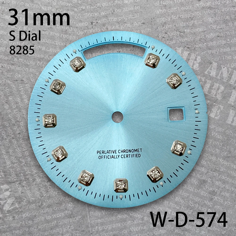 31mm Day And Date Diamond S Dial Fit 8285 Movement Sunray High-Quality Sunburst Watch Modification Accessories