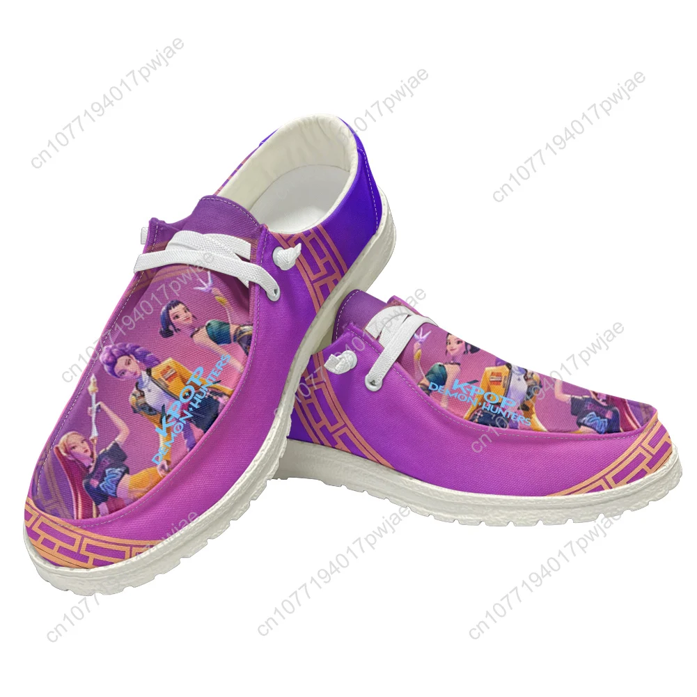 أحذية KPop Demon Hunters كاجوال للرجال والنساء، أحذية مسطحة قابلة للتنفس في الهواء الطلق، أحذية خفيفة الوزن للزوجين مصنوعة حسب الطلب