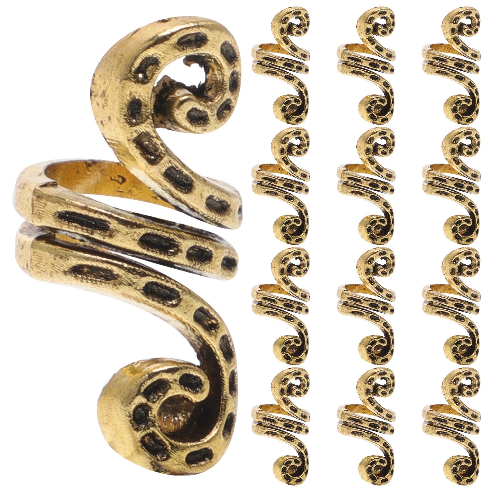 

20 Pcs Spiral Hair Cuffs Lightweight Zinc Alloy Hair Jewelry for Braids Dreadlocks Beads Extensions Accessories