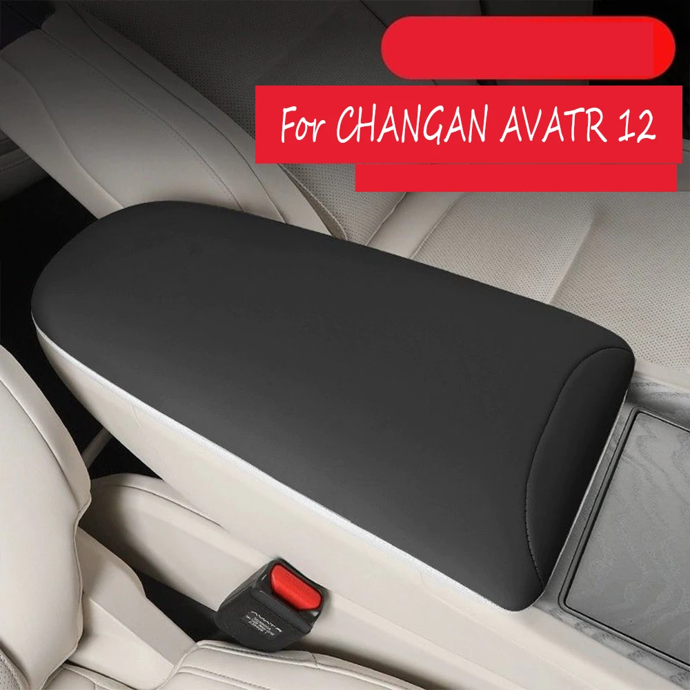 PU Leather For CHANGAN AVATR 12 2023 2024 Car Central Control Armrest Box Protective pad Surface Cover Trim modification ﻿