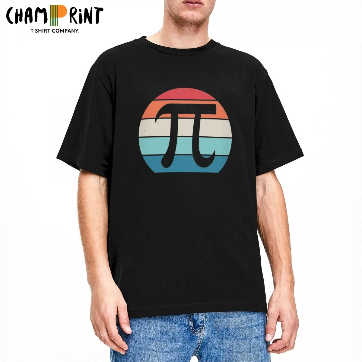 Pi Symbol T-Shirts for Men Math Science Vintage 100% Cotton Tee Shirt O Neck Short Sleeve T Shirt Birthday Present Clothes